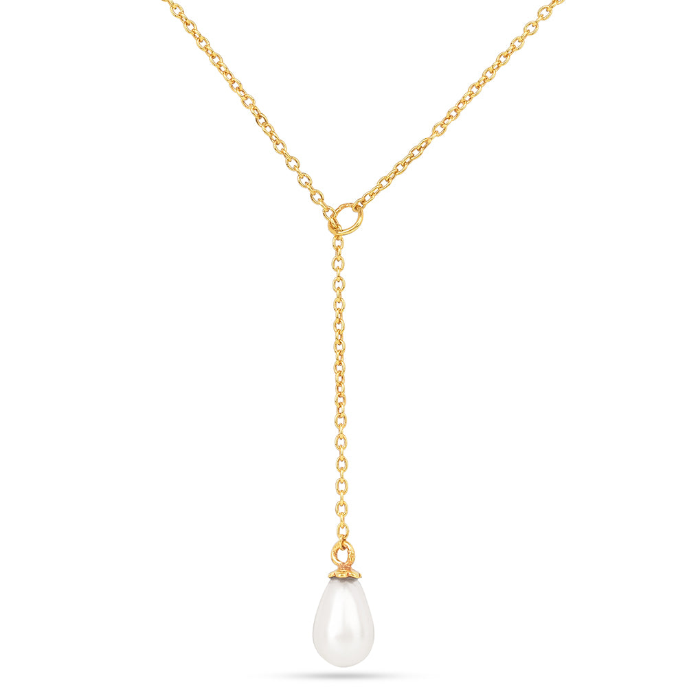 Colier din Argint 925 Placat cu Aur ( 2.95 grame ) cu Perlă de Apă Dulce Crem 3.08 Carate
