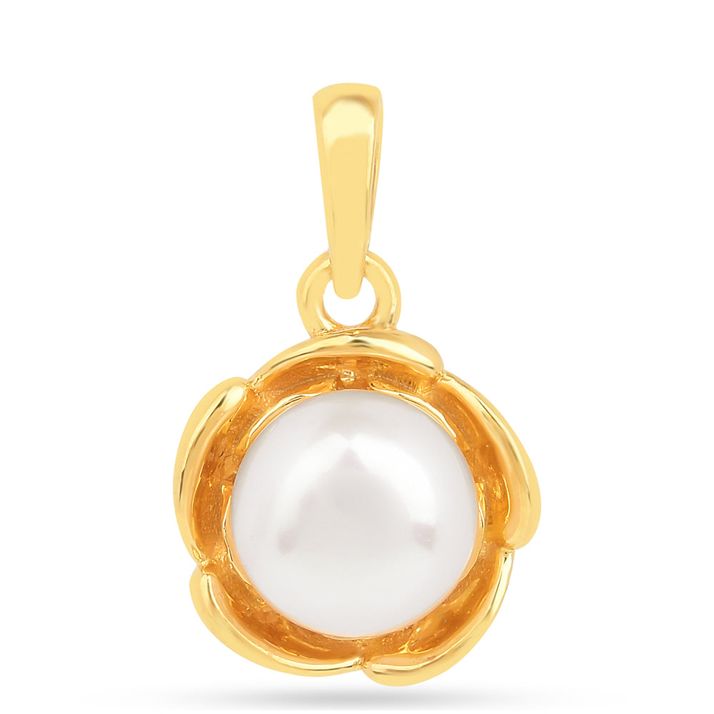 Pandantiv din Argint 925 Placat cu Aur ( 1.07 grame ) cu Perlă de Apă Dulce Crem 2.45 Carate 1 