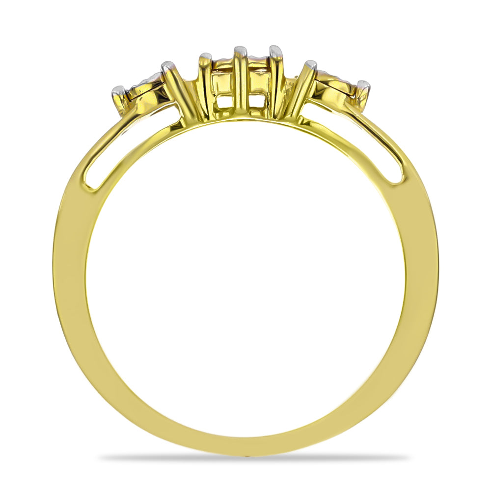 Inel din Argint 925 Placat cu Aur ( 2.1 grame ) cu Diamant Alb 0.02 Carate 2 