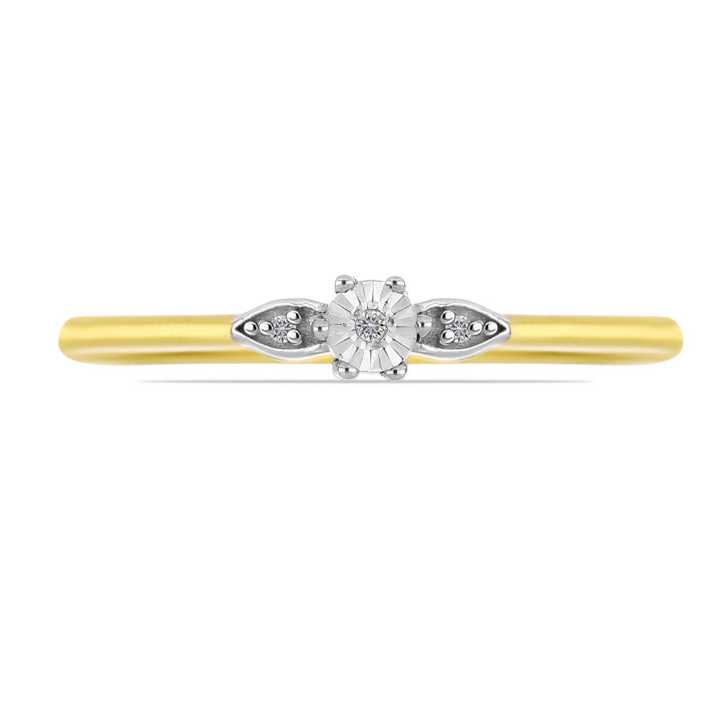 Inel din Argint 925 Placat cu Aur ( 1.72 grame ) cu Diamant Alb 0.02 Carate