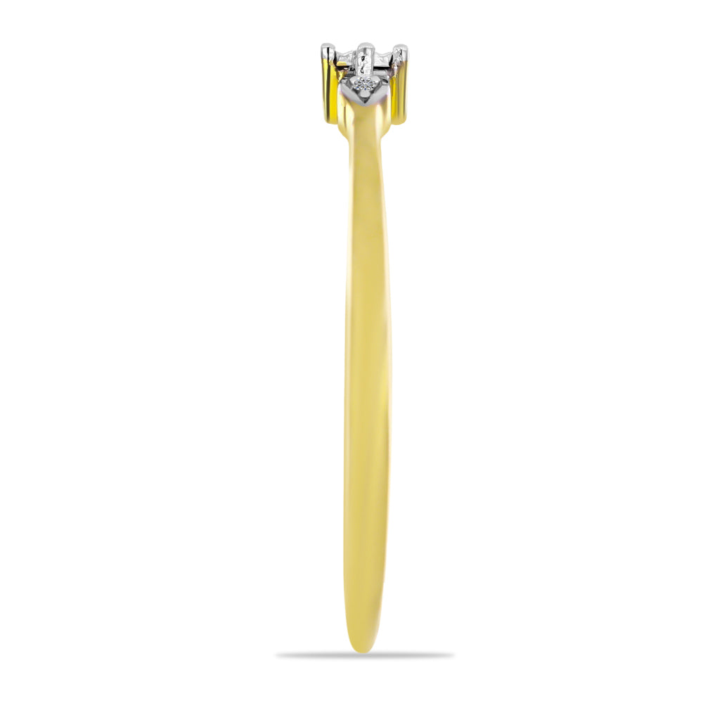 Inel din Argint 925 Placat cu Aur ( 1.72 grame ) cu Diamant Alb 0.02 Carate
