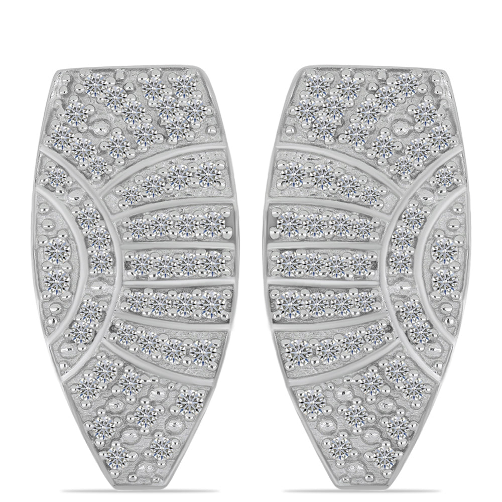 Cercei din Argint 925 Placat cu Aur ( 5 grame ) cu Diamant Alb 0.71 Carate 3 