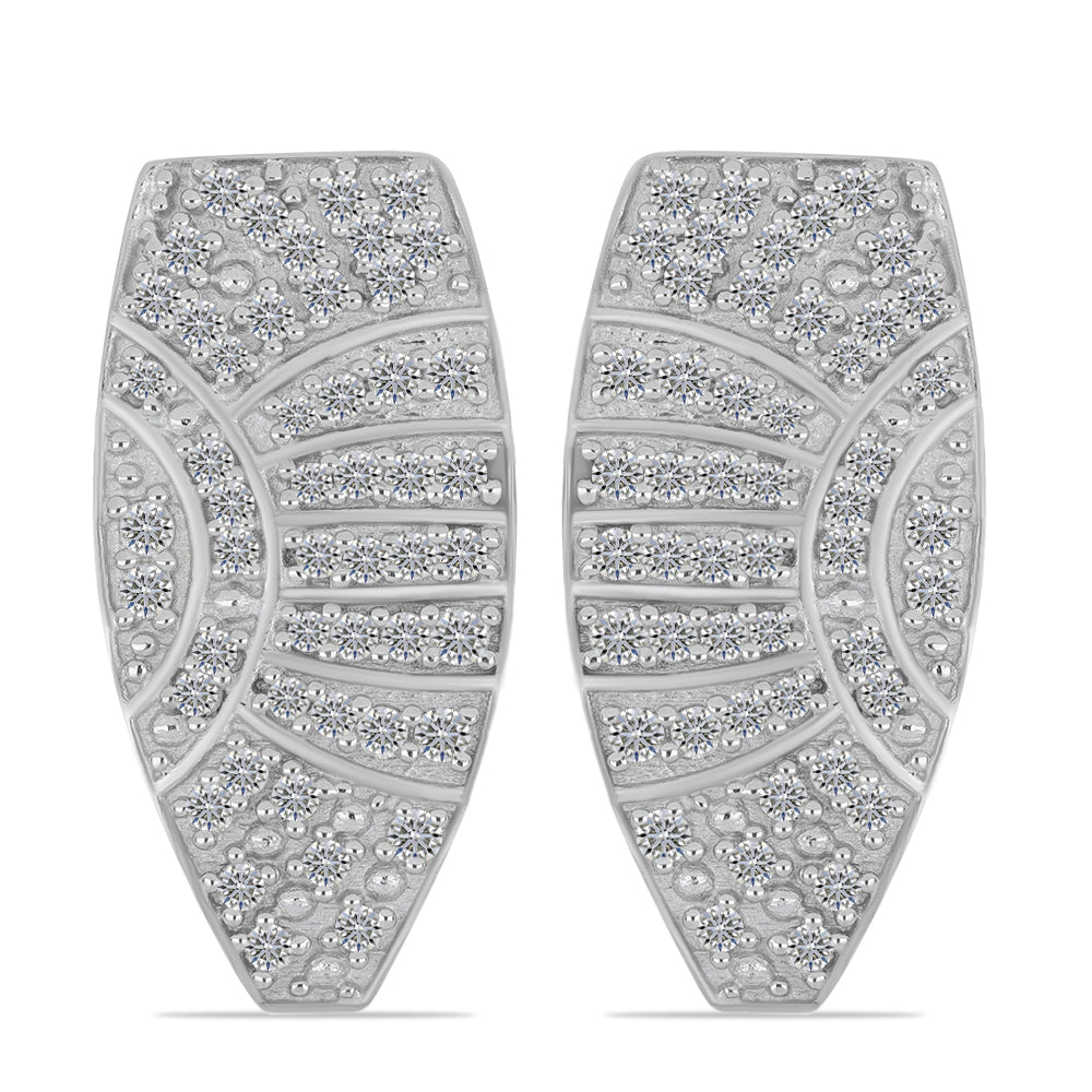 Cercei din Argint 925 Placat cu Aur ( 5 grame ) cu Diamant Alb 0.71 Carate