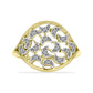 Inel din Argint 925 Placat cu Aur ( 4.12 grame ) cu Diamant Alb 0.1 Carate