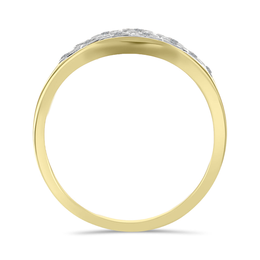 Inel din Argint 925 Placat cu Aur ( 4.12 grame ) cu Diamant Alb 0.1 Carate 2 