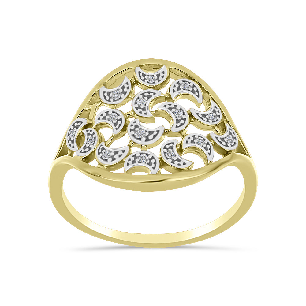 Inel din Argint 925 Placat cu Aur ( 4.12 grame ) cu Diamant Alb 0.1 Carate