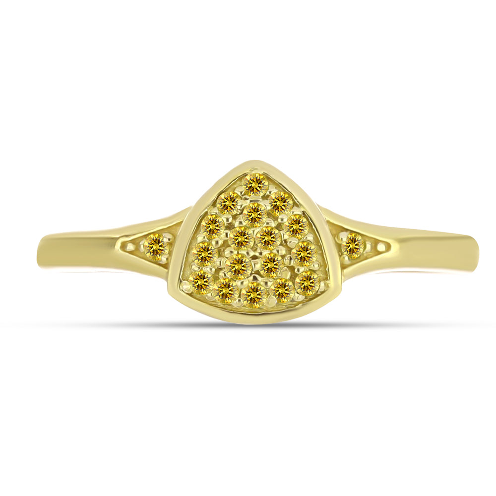 Inel din Argint 925 Placat cu Aur ( 1.62 grame ) cu Diamant Galben 0.12 Carate