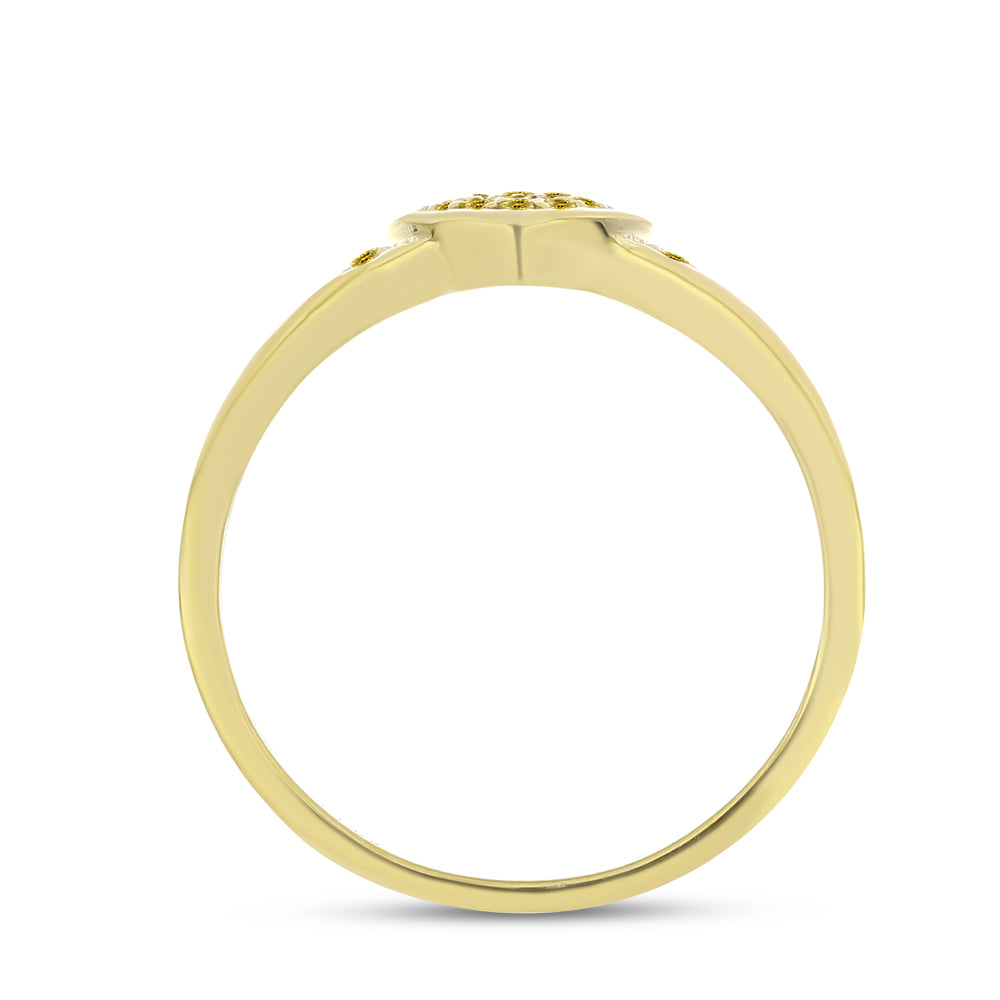 Inel din Argint 925 Placat cu Aur ( 1.62 grame ) cu Diamant Galben 0.12 Carate