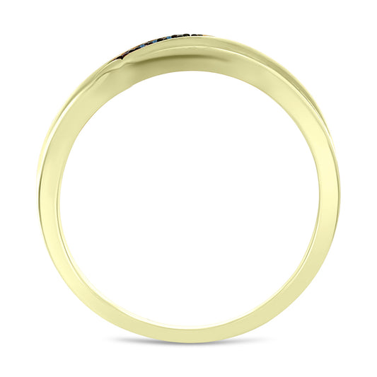 Inel din Argint 925 Placat cu Aur ( 3.95 grame ) cu Diamant Albastru 0.06 Carate