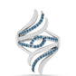 Inel din Argint 925 ( 5.38 grame ) cu Diamant Albastru 0.38 Carate