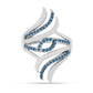 Inel din Argint 925 ( 5.38 grame ) cu Diamant Albastru 0.38 Carate