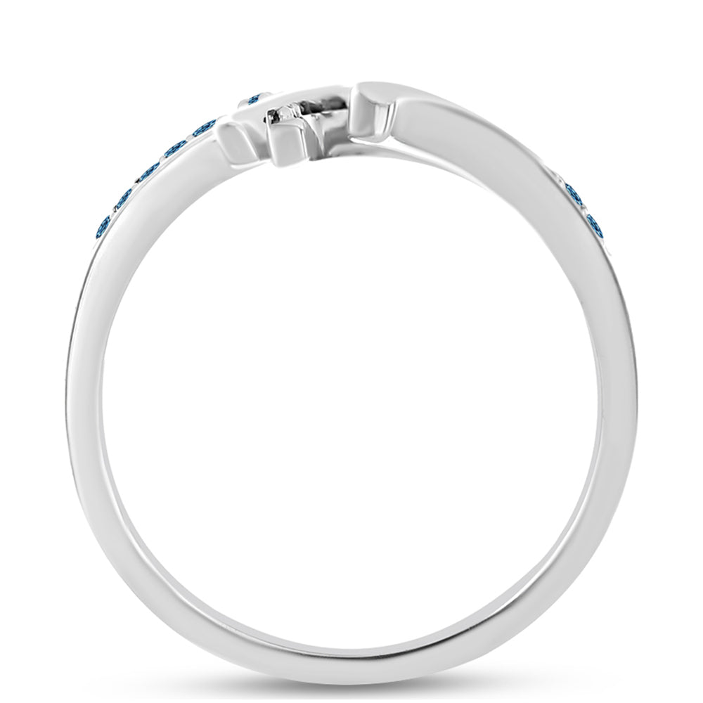 Inel din Argint 925 ( 5.38 grame ) cu Diamant Albastru 0.38 Carate