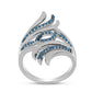 Inel din Argint 925 ( 5.38 grame ) cu Diamant Albastru 0.38 Carate