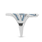 Inel din Argint 925 ( 5.38 grame ) cu Diamant Albastru 0.38 Carate