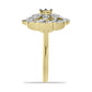 Inel din Argint 925 Placat cu Aur ( 3.41 grame ) cu Diamant Verde și Diamant Alb 0.09 Carate