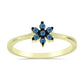 Inel din Argint 925 Placat cu Aur ( 2.12 grame ) cu Diamant Albastru 0.18 Carate
