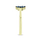 Inel din Argint 925 Placat cu Aur ( 2.12 grame ) cu Diamant Albastru 0.18 Carate