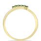 Inel din Argint 925 Placat cu Aur ( 3.14 grame ) cu Diamant Verde și Diamant Alb 0.24 Carate