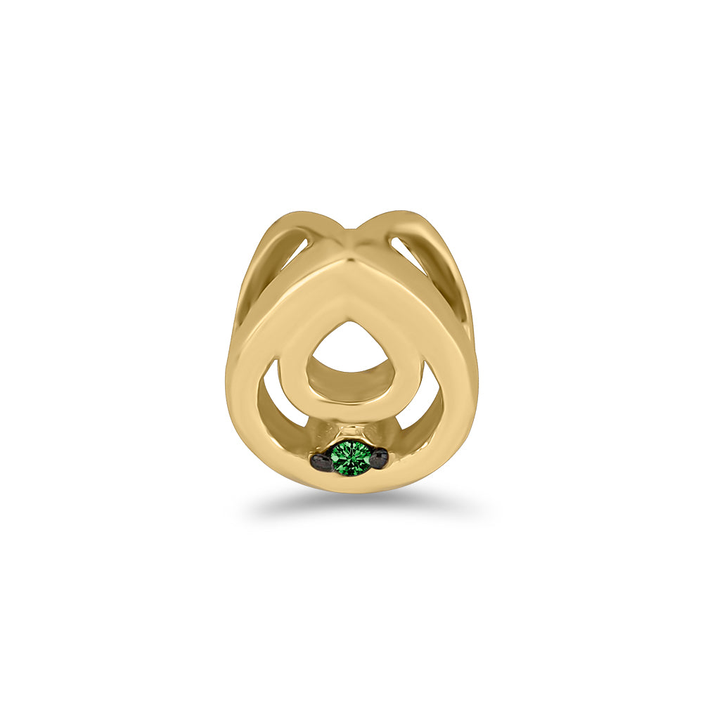 Pandantiv din Argint 925 Placat cu Aur ( 0.61 grame ) cu Diamant Verde 0.01 Carate