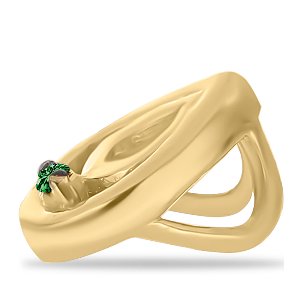 Pandantiv din Argint 925 Placat cu Aur ( 0.61 grame ) cu Diamant Verde 0.01 Carate 4 