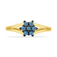 Inel din Argint 925 Placat cu Aur ( 2.29 grame ) cu Diamant Albastru 0.18 Carate