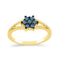Inel din Argint 925 Placat cu Aur ( 2.29 grame ) cu Diamant Albastru 0.18 Carate