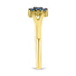 Inel din Argint 925 Placat cu Aur ( 2.29 grame ) cu Diamant Albastru 0.18 Carate