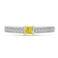 Inel din Argint 925 Placat cu Aur ( 2.4 grame ) cu Diamant Galben și Zircon Alb Natural 0.39 Carate