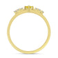 Inel din Argint 925 Placat cu Aur ( 1.54 grame ) cu Diamant Galben și Zircon Alb Natural 0.18 Carate