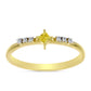 Inel din Argint 925 Placat cu Aur ( 1.54 grame ) cu Diamant Galben și Zircon Alb Natural 0.18 Carate