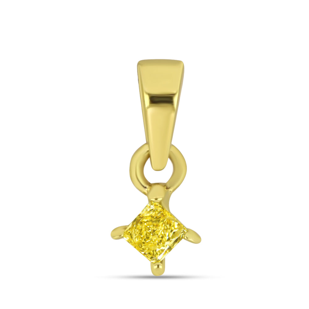 Colier din Argint 925 Placat cu Aur ( 0.25 grame ) cu Diamant Galben 0.09 Carate 1 
