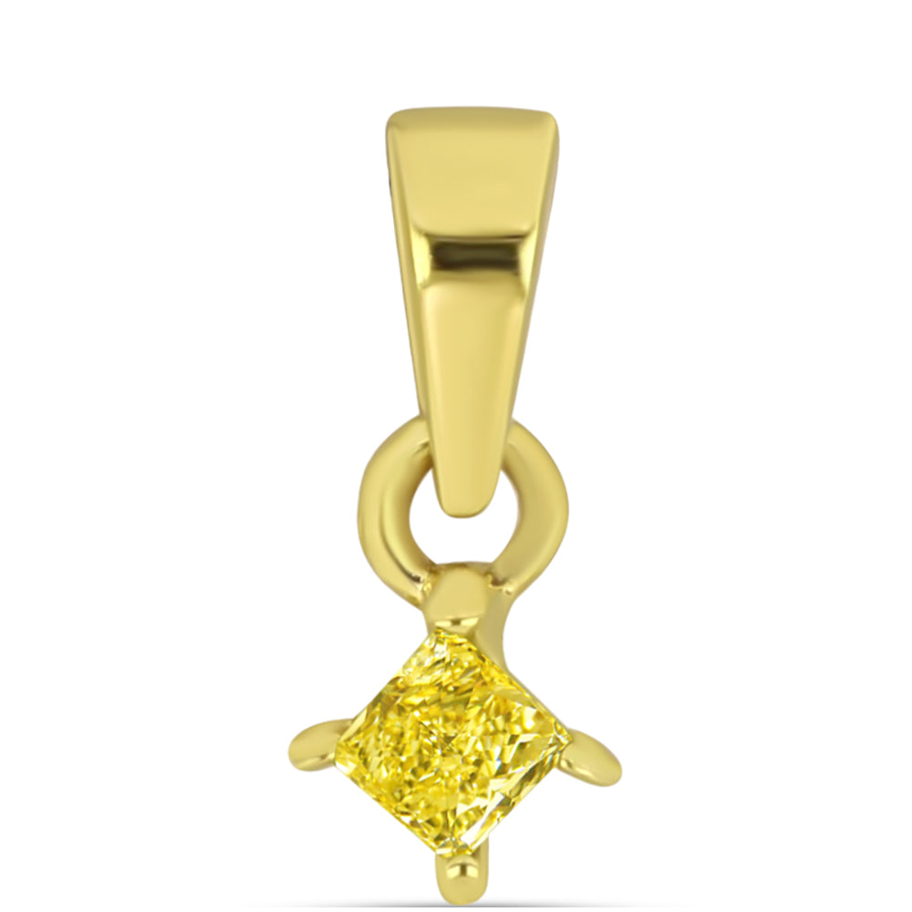 Colier din Argint 925 Placat cu Aur ( 0.25 grame ) cu Diamant Galben 0.09 Carate 3 