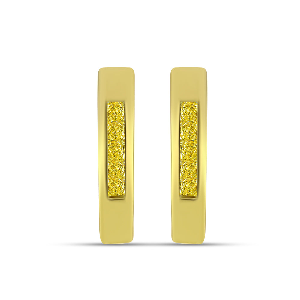 Cercei din Argint 925 Placat cu Aur ( 2.35 grame ) cu Diamant Galben 0.35 Carate