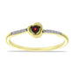 Inel din Argint 925 Placat cu Aur ( 1.46 grame ) cu Diamant Roșu și Zircon Alb 0.12 Carate