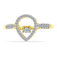 Inel din Argint 925 Placat cu Aur ( 2.59 grame ) cu Diamant Alb și Zircon Alb 0.5 Carate