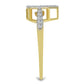 Inel din Argint 925 Placat cu Aur ( 2.59 grame ) cu Diamant Alb și Zircon Alb 0.5 Carate