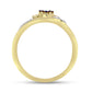 Inel din Argint 925 Placat cu Aur ( 2.78 grame ) cu Diamant Albastru și Zircon Alb 0.1 Carate