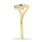 Inel din Argint 925 Placat cu Aur ( 2.72 grame ) cu Diamant Verde și Zircon Alb 0.17 Carate
