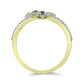 Inel din Argint 925 Placat cu Aur ( 3.37 grame ) cu Diamant Verde și Zircon Alb 1.19 Carate