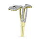 Inel din Argint 925 Placat cu Aur ( 3.37 grame ) cu Diamant Verde și Zircon Alb 1.19 Carate