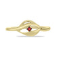 Inel din Argint 925 Placat cu Aur ( 1.55 grame ) cu Diamant Roșu 0.01 Carate