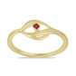 Inel din Argint 925 Placat cu Aur ( 1.55 grame ) cu Diamant Roșu 0.01 Carate