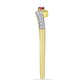 Inel din Argint 925 Placat cu Aur ( 1.47 grame ) cu Diamant Roșu și Zircon Alb 0.07 Carate