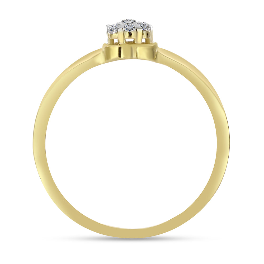 Inel din Argint 925 Placat cu Aur ( 1.5 grame ) cu Diamant Alb 0.09 Carate