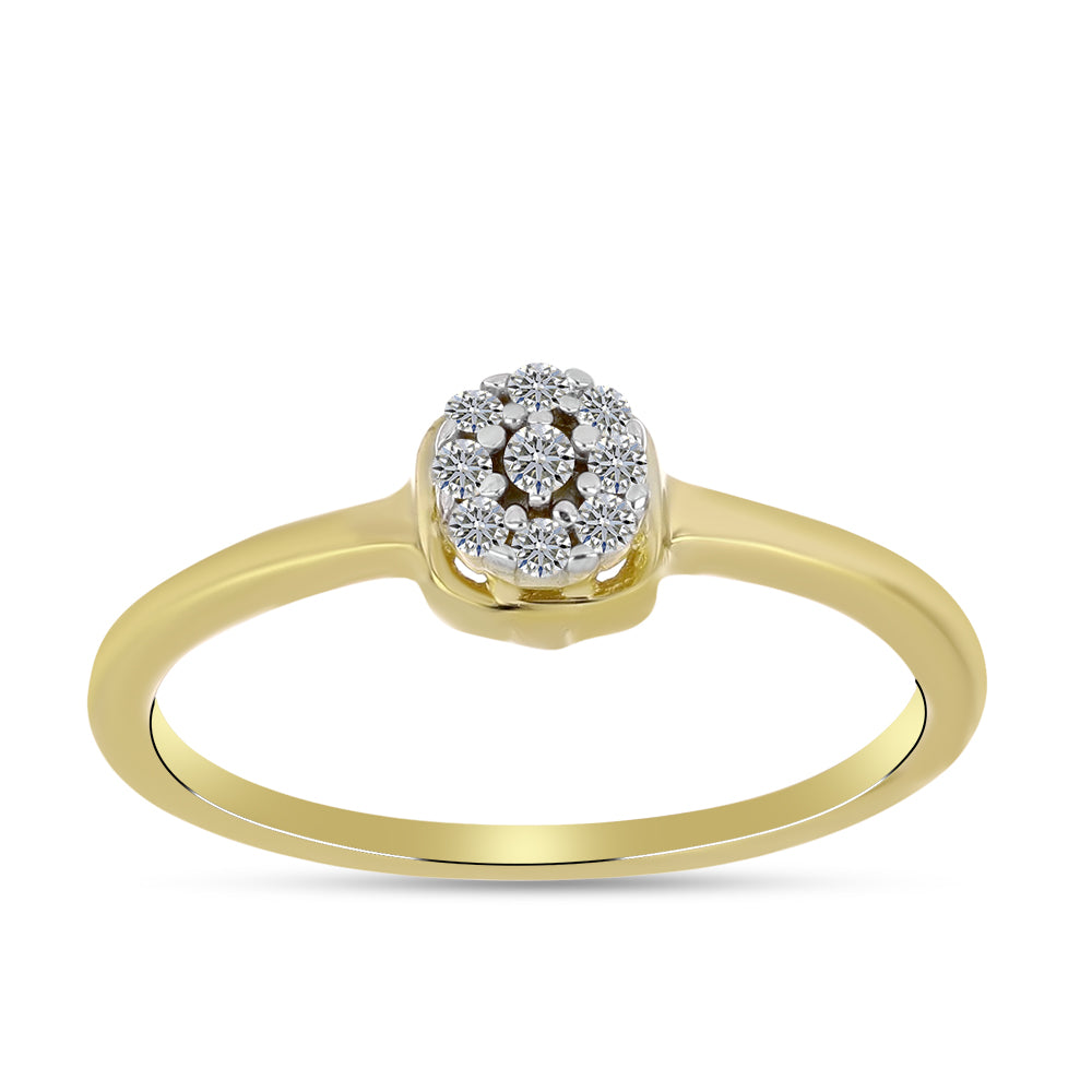 Inel din Argint 925 Placat cu Aur ( 1.5 grame ) cu Diamant Alb 0.09 Carate