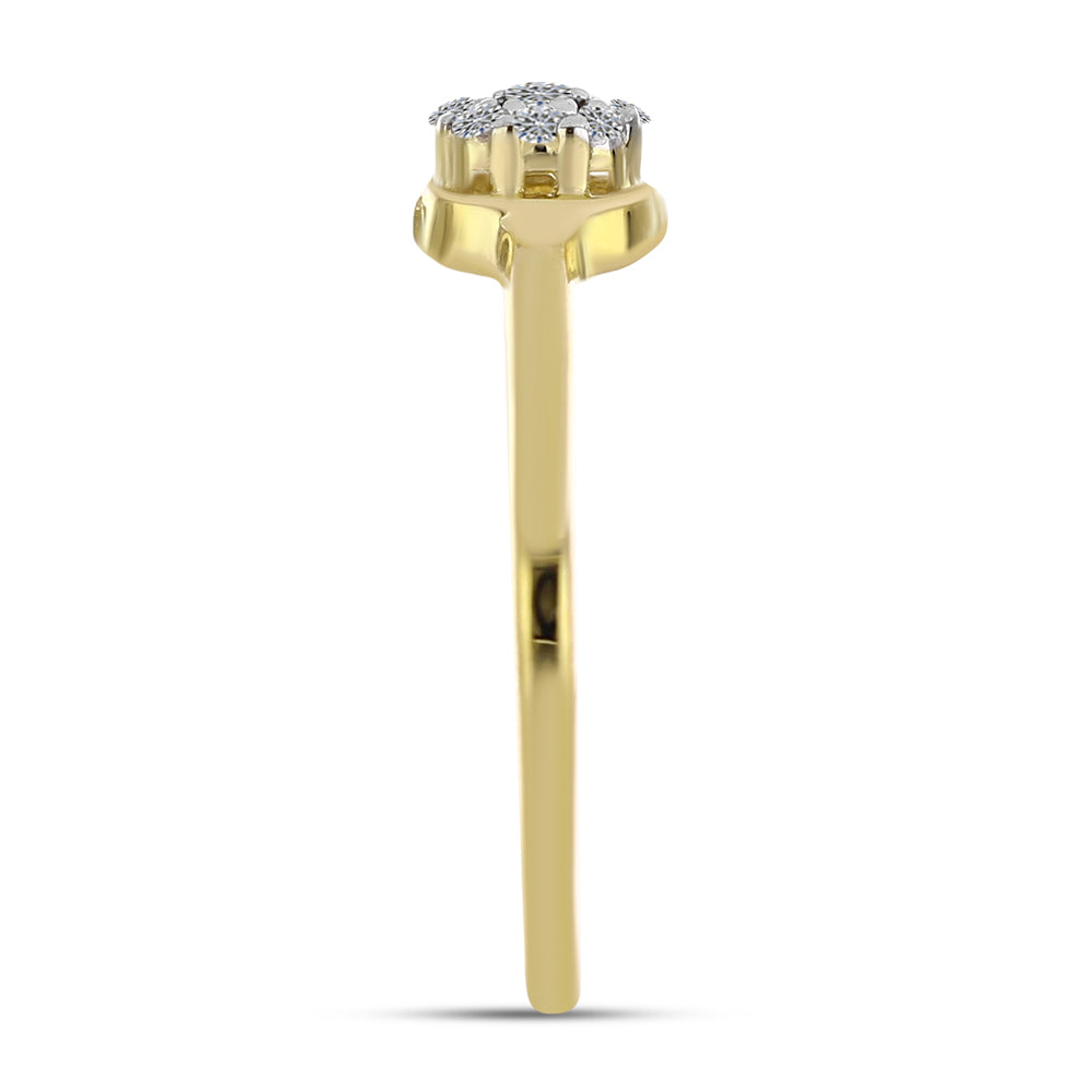 Inel din Argint 925 Placat cu Aur ( 1.5 grame ) cu Diamant Alb 0.09 Carate