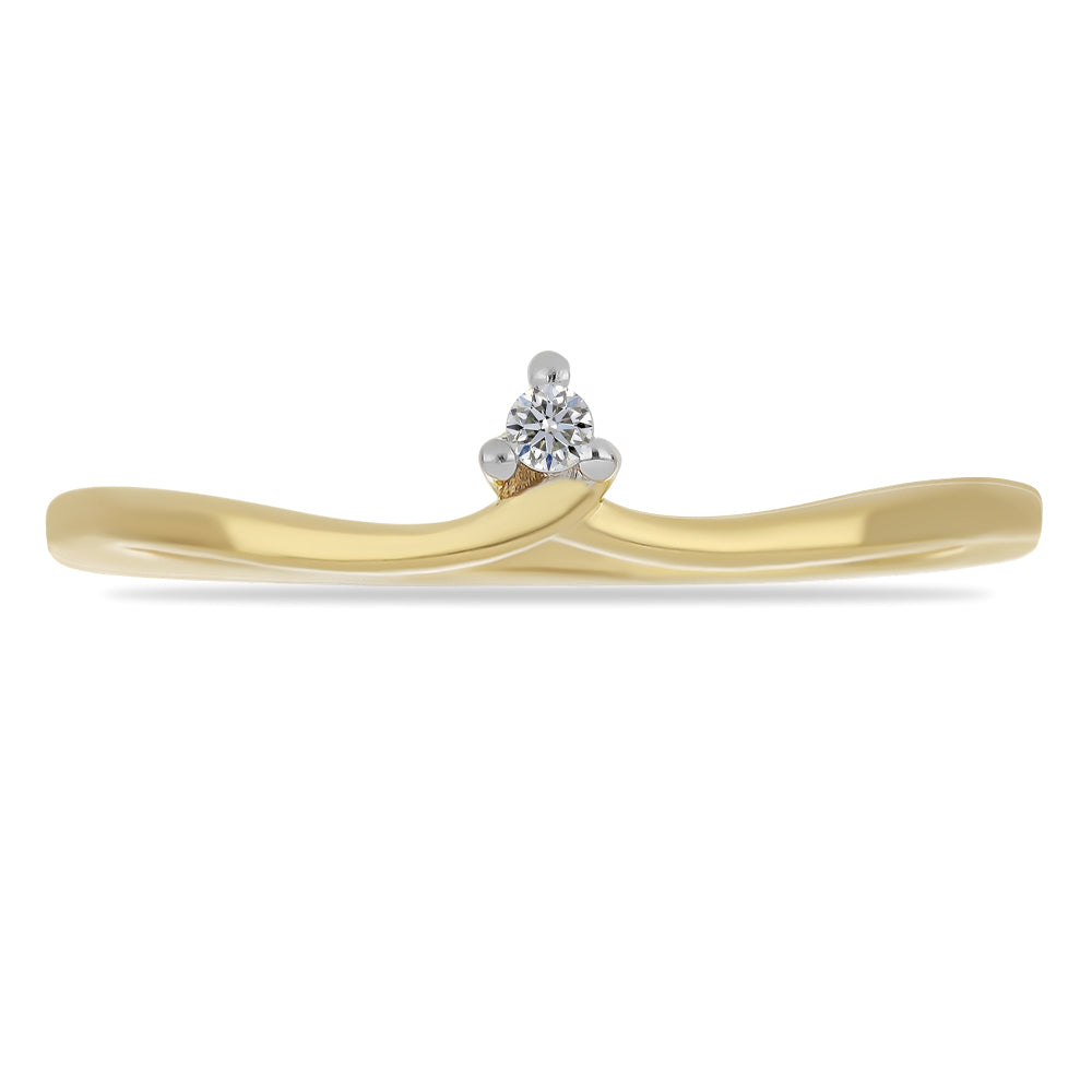 Inel din Argint 925 Placat cu Aur ( 1.18 grame ) cu Diamant Alb 0.03 Carate 1 