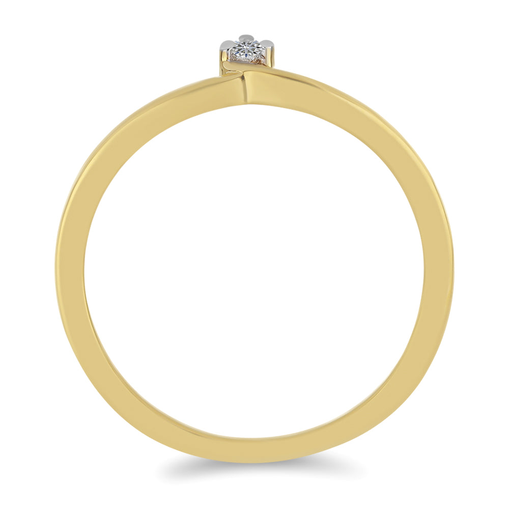 Inel din Argint 925 Placat cu Aur ( 1.18 grame ) cu Diamant Alb 0.03 Carate