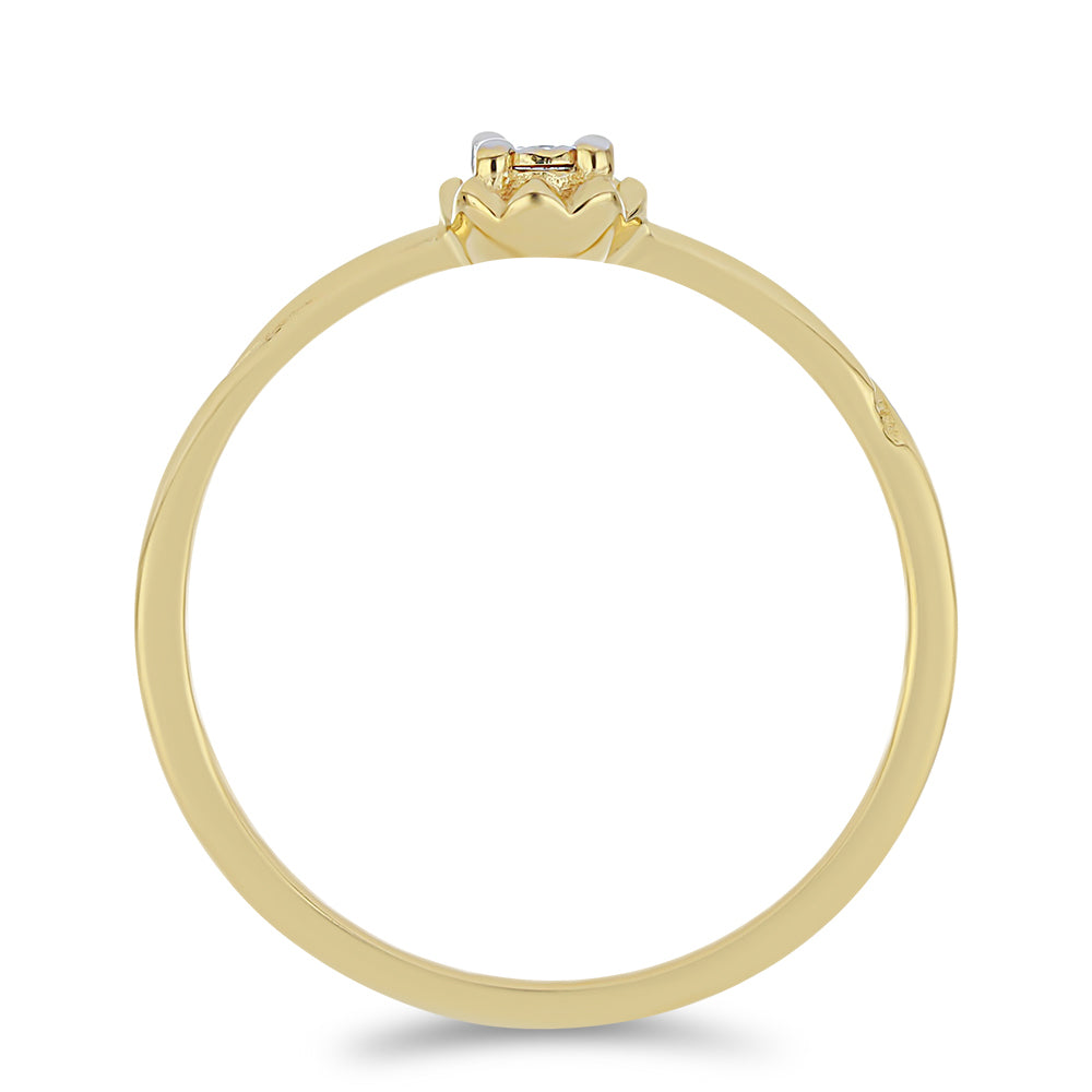 Inel din Argint 925 Placat cu Aur ( 1.32 grame ) cu Diamant Alb 0.01 Carate
