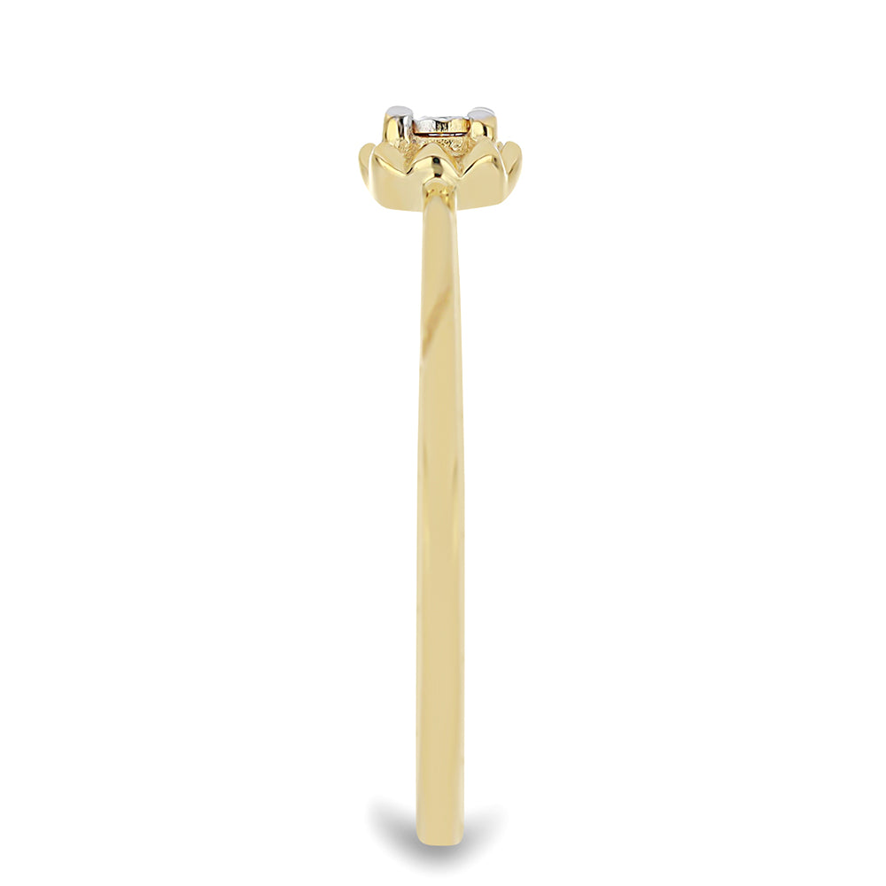 Inel din Argint 925 Placat cu Aur ( 1.32 grame ) cu Diamant Alb 0.01 Carate